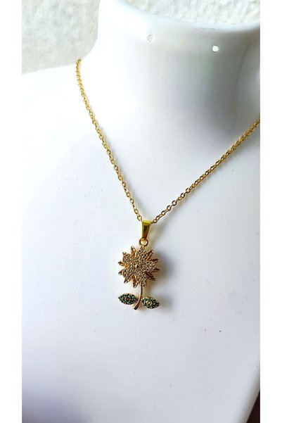NHOUSE Stainless Steel Necklace / Non-Tarnishing / Rotating Flower Design