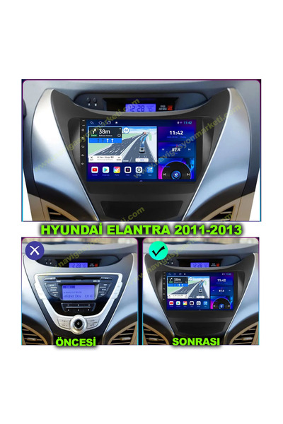 NAVMİNA Hyundai Elantra 2011-2012 Uyumlu 9 Inç 4-32 Gb Multimedya