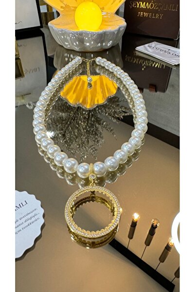 Şeyma ÖZŞAMLI Klasik Model Tam Altın Inci Kolye