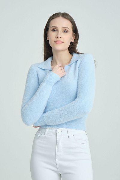 İLKCET MODA Pulover moale pentru damă, cu decolteu în V, elastic