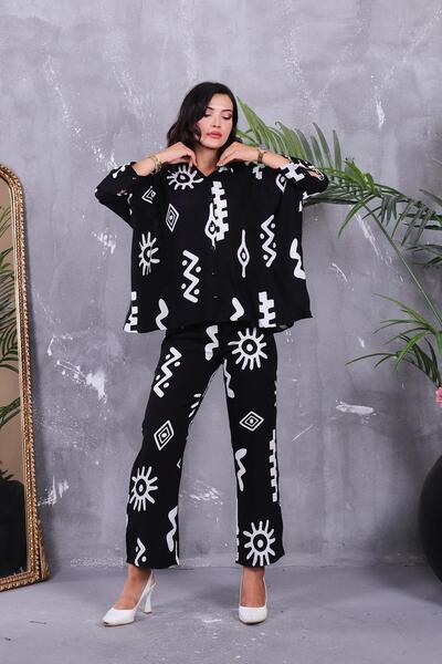 ZEYWEAR Oversize Shirt Detailed Set