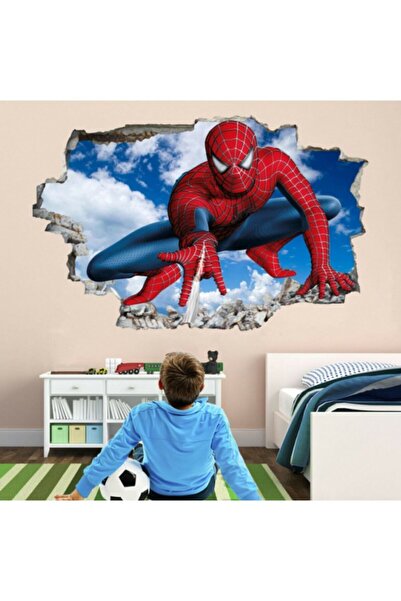 Genel Markalar Örümcek Adam Yapışkanlı Çocuk Odası Duvar Sticker