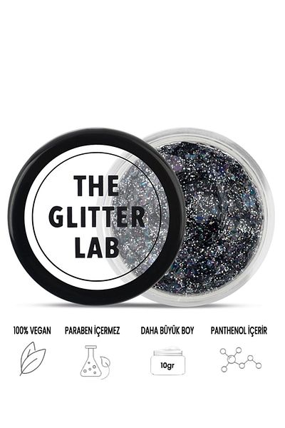 The Glitter Lab Gel Shaped Shiny Glitter - Charcoal
