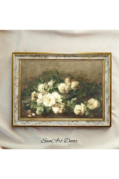 Sanart Pictură vintage cu rame, pictură în ulei, pictură înrămată, decor arti...