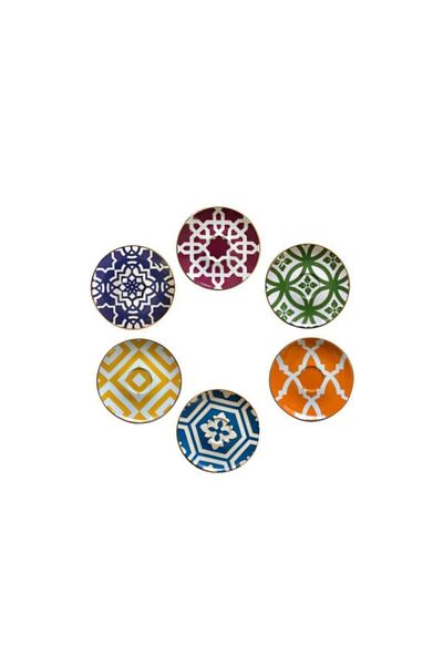 Porland Morocco 6 Color Tea Plate Set