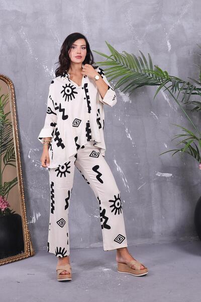 ZEYWEAR Oversize Shirt Detailed Set