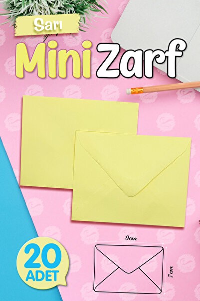 t tuğset etiket Міні конверт жовтий 9x7 см 20 штук