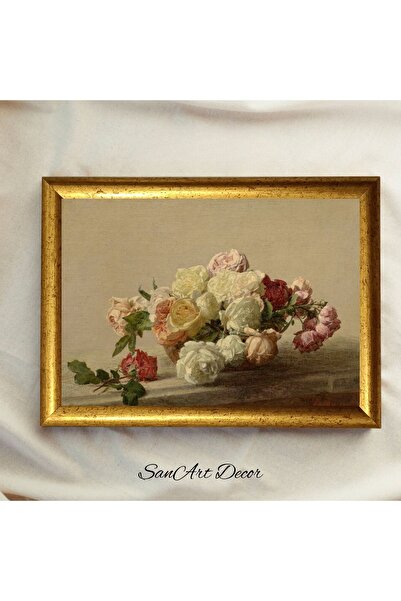 Sanart Pictură vintage cu rame, pictură în ulei, pictură înrămată, decor arti...