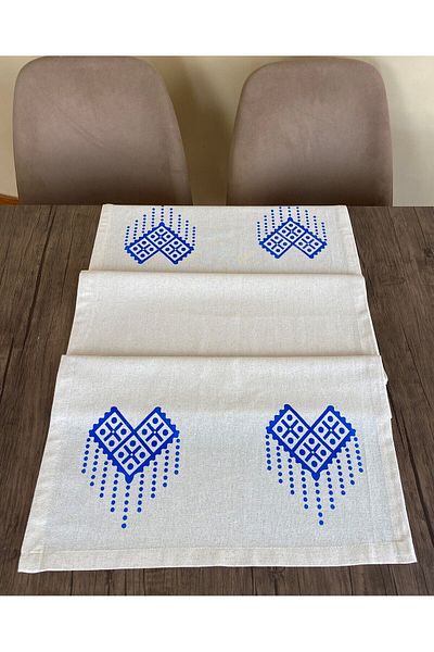 pamukidea Slap Evil Eye Pattern Runner Plank Printed Stone Print Buldan Linen Cloth Insignia Ranır Nazar - Nazarlık