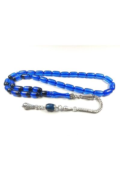 İskeçe Tesbih Sticlă de avion de culoare anormală, placată cu argint, cu ciuc...