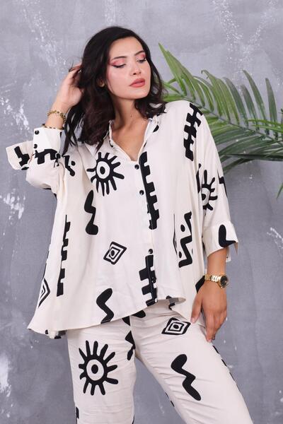 ZEYWEAR Oversize Shirt Detailed Set