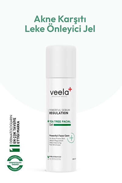 VEELA جل تنظيف الوجه المضاد للعيوب، جل الوجه بشجرة الشاي
