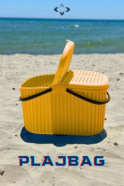 LİGROUND BEACHBAG - 30 LT Σκληρή Πλαστική Τσάντα Παραλίας 3 τεμαχίων, Πικ-νικ/Καλάθι Παραλίας 2 τμχ