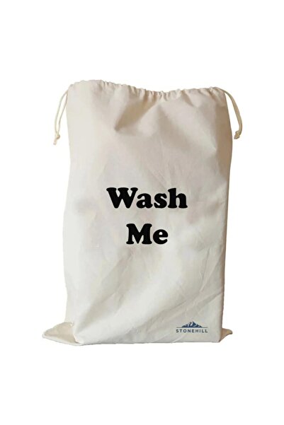 stonehill Wash Me Desenli Çok Amaçlı Kanvas Kirli Çamaşır Torbası 50x70 cm