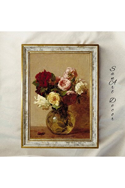 Sanart Pictură vintage cu rame, pictură în ulei, pictură înrămată, decor arti...