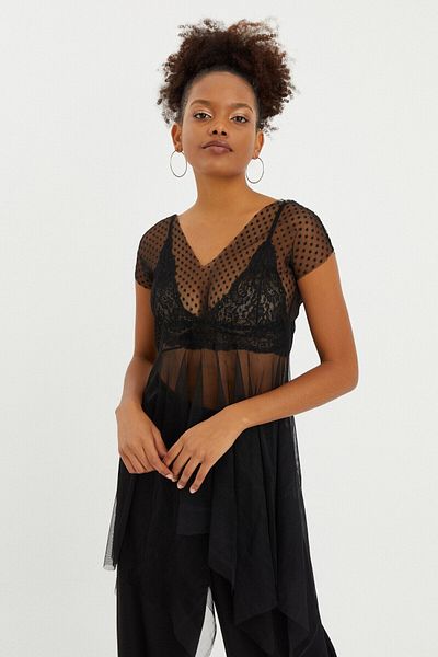 Quincey Tulle Tunic - Polka Dot Detail