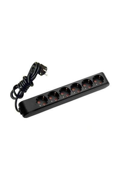 VİKO Multi-let Black 6-Plug Grounded Child-Proof Group Socket-3 Meters