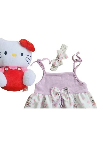 minikiss Rochie pentru fetiță cu model Helo Kity cu fundă
