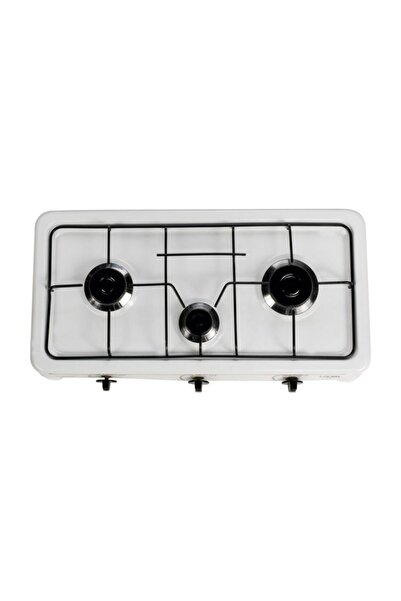 Optimum 3 Gözlü Set Üstü Üçlü Ocak Doğalgaz Uyumlu Beyaz