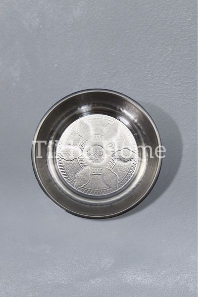 TİKHA HOME Patterned Salad Plate with Stainless Steel Motif