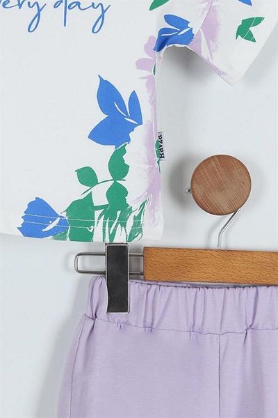 BOYS AND GİRLS Floral Printed Suit Set for Girls
