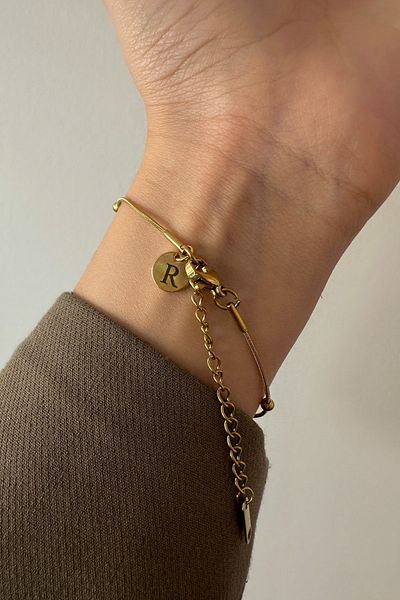 Okko Store Steel Ball Chain Letter Bracelet