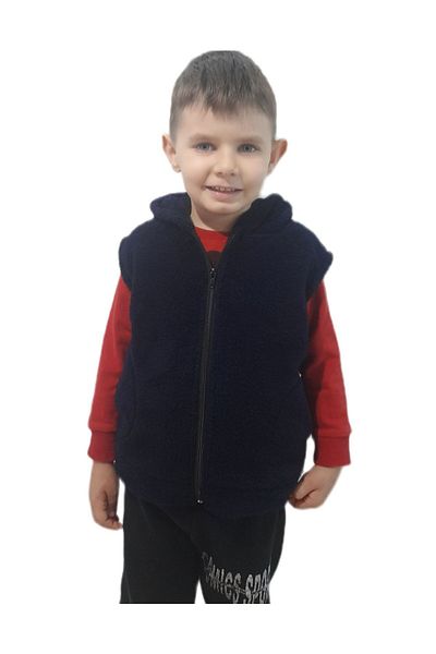 Sweets Collection Unisex Young Children's Hooded Welsoft Plush Vest with Pockets