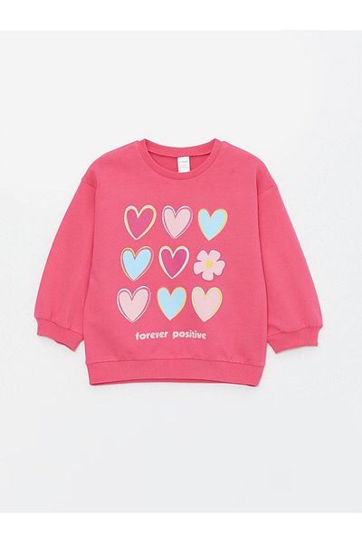 LC Waikiki LCW Baby - суичър с щампа с кръгло деколте за момиченце