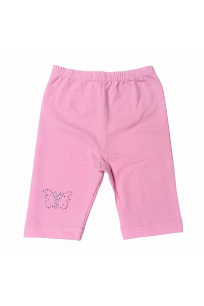 Ceylanoğlu Κοριτσίστικο κοντό καλσόν με στάμπα ροζ πέτρας