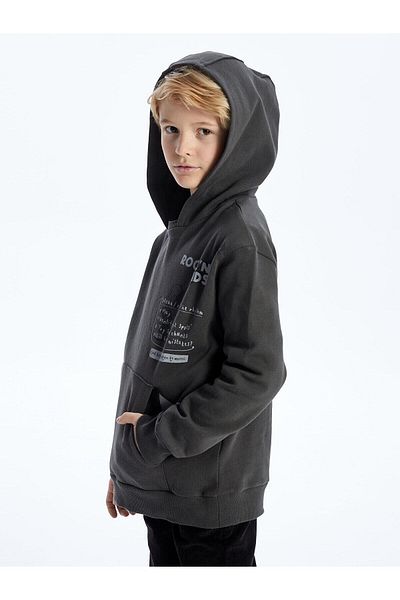 LC Waikiki Boy's Hoodie - Comfortable Fit, Printed, Lcw Kids
