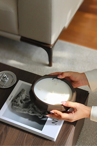 Milky Way Home Art Brown Collection /Kasede Mum / Geometrik Formda Kasede Mum...