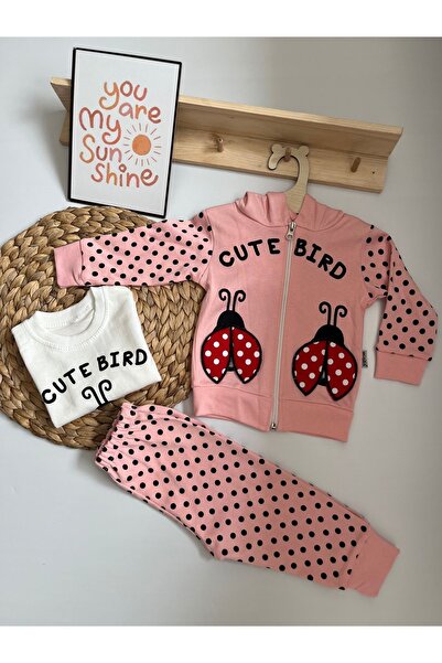 Miraydın Butik 3-Piece Seasonal Long Sleeve Baby Girl Set - Ladybug Detail, 1...