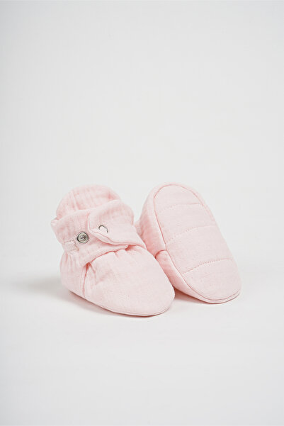 BabyZilla Organik Pamuk Müslin Bebek Patiği-pembe