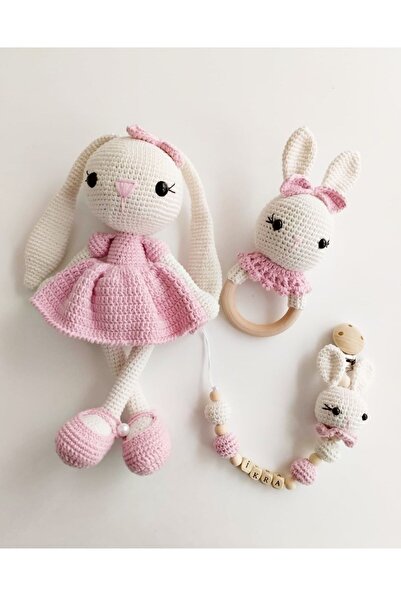 Damla Amigurumi uzun kulak tavsan 3lu set