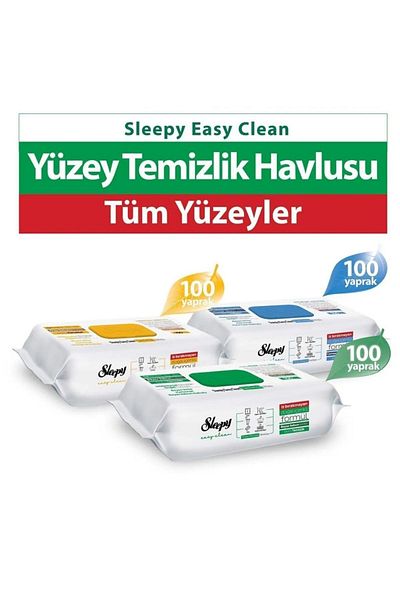 Sleepy Easy Clean White Soap Added+Bleach Added+Arab Soap Added 3X100 (300 Sheets)
