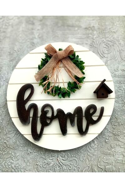 Terapi Dekoratif Ahşap Boyama HOME Pano ( Kapı / Duvar Süsü )