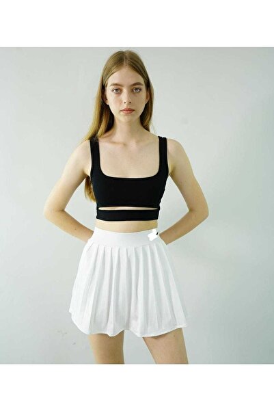 BİQ & TAQ BUTİK Φούστα τένις με πλισέ λογότυπο και σορτς μέσα