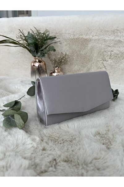 Busrabags Gray Satin Women's Evening Dress Bag
