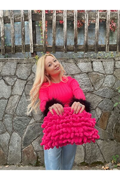 AYDINDOKUMA Puffy Çanta El Örgüsü Kol Çantası Yumoş