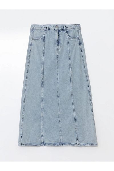 LC Waikiki LCWAIKIKI – klassischer Slim-Fit-Jeansrock für Damen, A-Linie