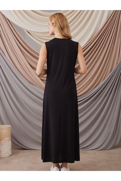 Femple Modest Black Sleeveless Sleeveless Lingerie Dress