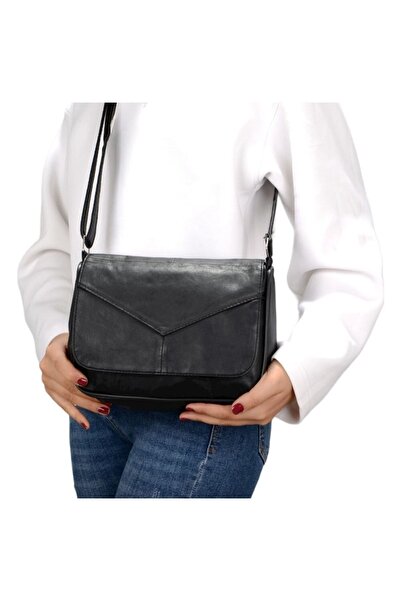 Erzeno Hakiki Deri Klasik Model Kadın Omuz Ve Çapraz Askılı Postacı Çanta