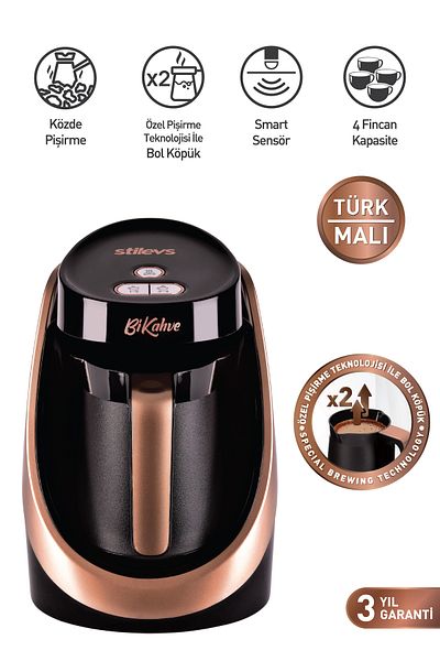 Stilevs Bikahve Automatic Turkish Coffee Machine - Copper