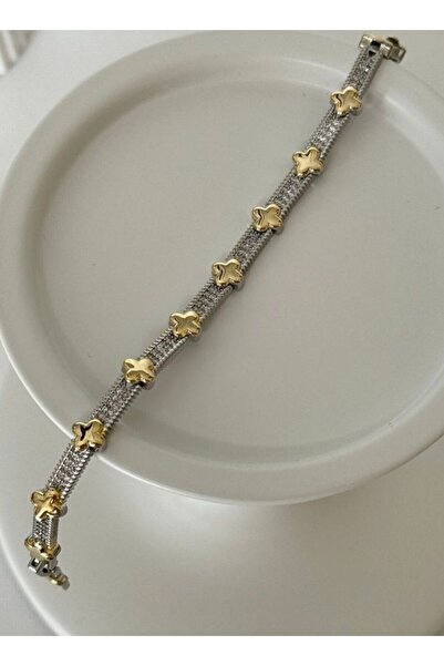 DENİZ سوار نسائي من الفولاذ بتفاصيل البرسيم