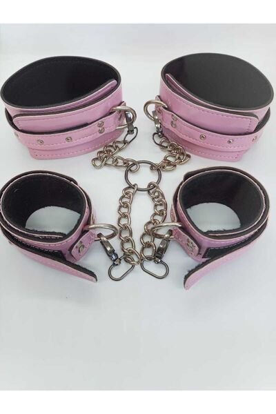 FANTAZİ PEMBE DERİ EL AYAK KELEPÇE