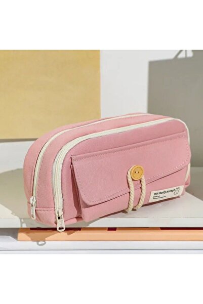 Kawaii Suport pentru stilou moale Pink My Study Accept - Capacitate mare