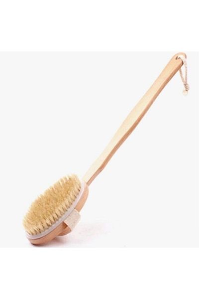 TEDARİKET Shower Brush Natural Horsehair Anti-Cellulite Back Cleaning Horsehair Brush