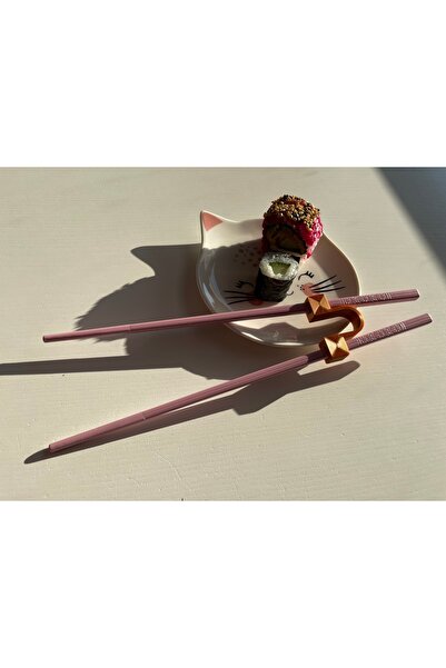 Chopstick Yardımcısı Kalp Tutamaç Sushi Çatal 2 Adet