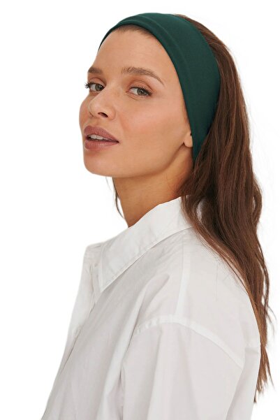 Salvia Dione Σκούρο πράσινο και ριγέ κίτρινο 2 τεμαχίων συνδυασμένο σετ κεφαλής για αθλητές Pilates - Ανδρικές και γυναικείες μπαντάνες