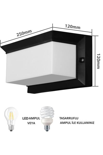 Ucuz Geldi Bahçe Aydınlatması Led Işık 25cm E27 Duylu Zita Ultra Şapkalı Bahçe Duvar Aplik Su Geçirmez